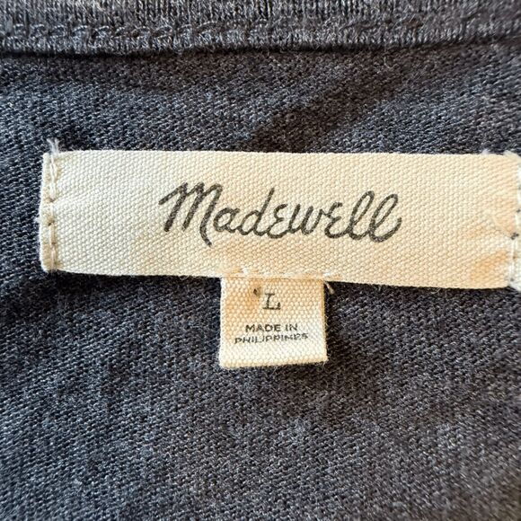 Madewell Womens Heather Short Sleeve Slit T-shirt Midi Dress Charcoal Large - Picture 5 of 12